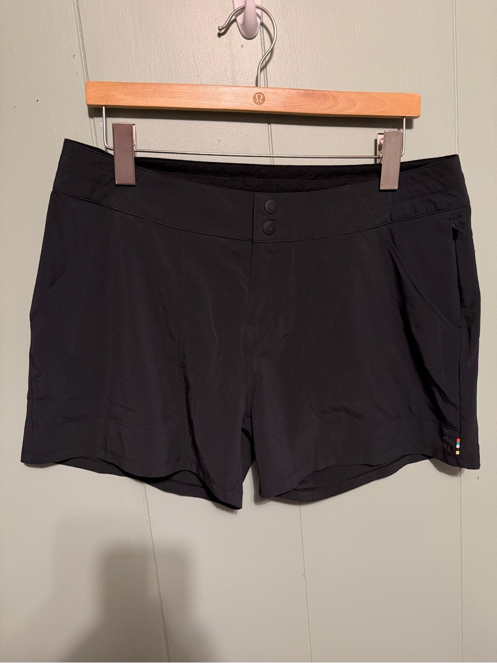 Smartwool Black Women's Athletic Shorts with Double-Button Waist